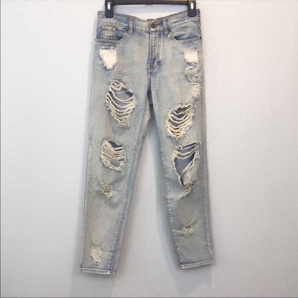Brandy Melville Denim - Brandy Melville Distressed High Waisted Jeans